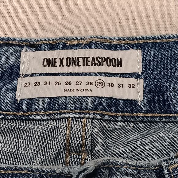 One X One Teaspoon Jeans Baggy Bowed Legs  Low Waist Long Rise Men's Size 29 - Picture 5 of 9
